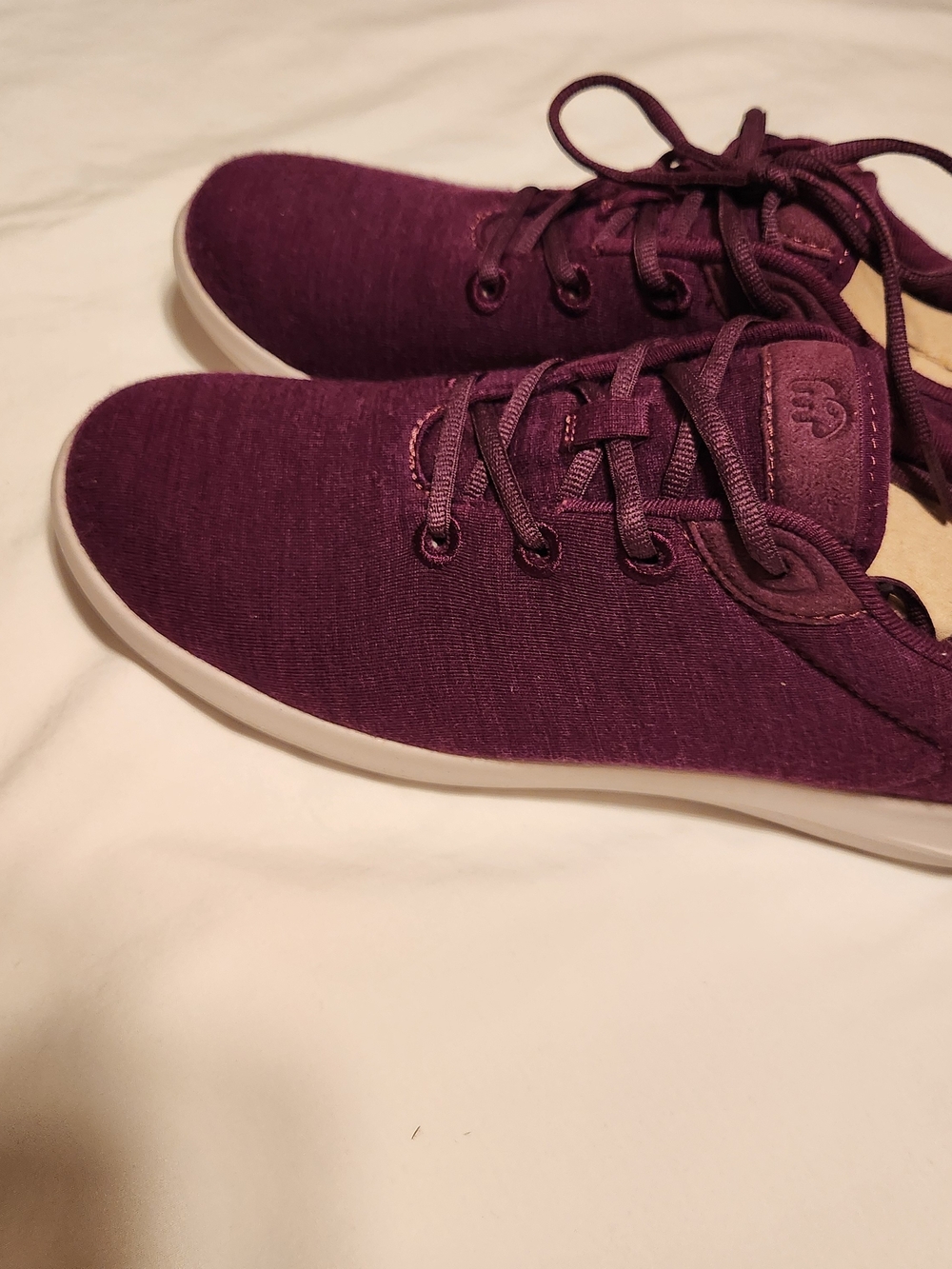 Merinos Women’s 10W Deep Purple Merino Wool Lace-Up Sneakers NEW Wide - Picture 3 of 14